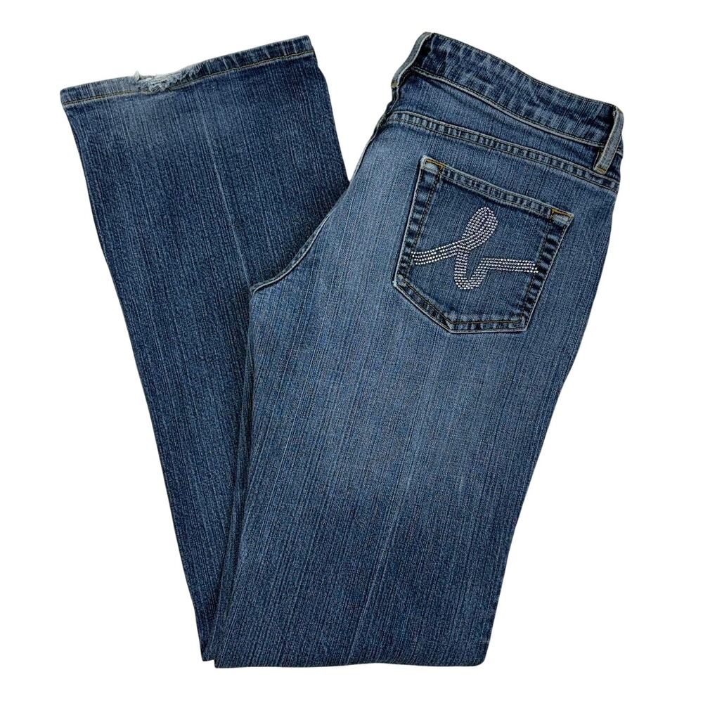 bebe Y2K Bootcut Jeans Glam Rhinestone Embellishment Made in USA Size 31